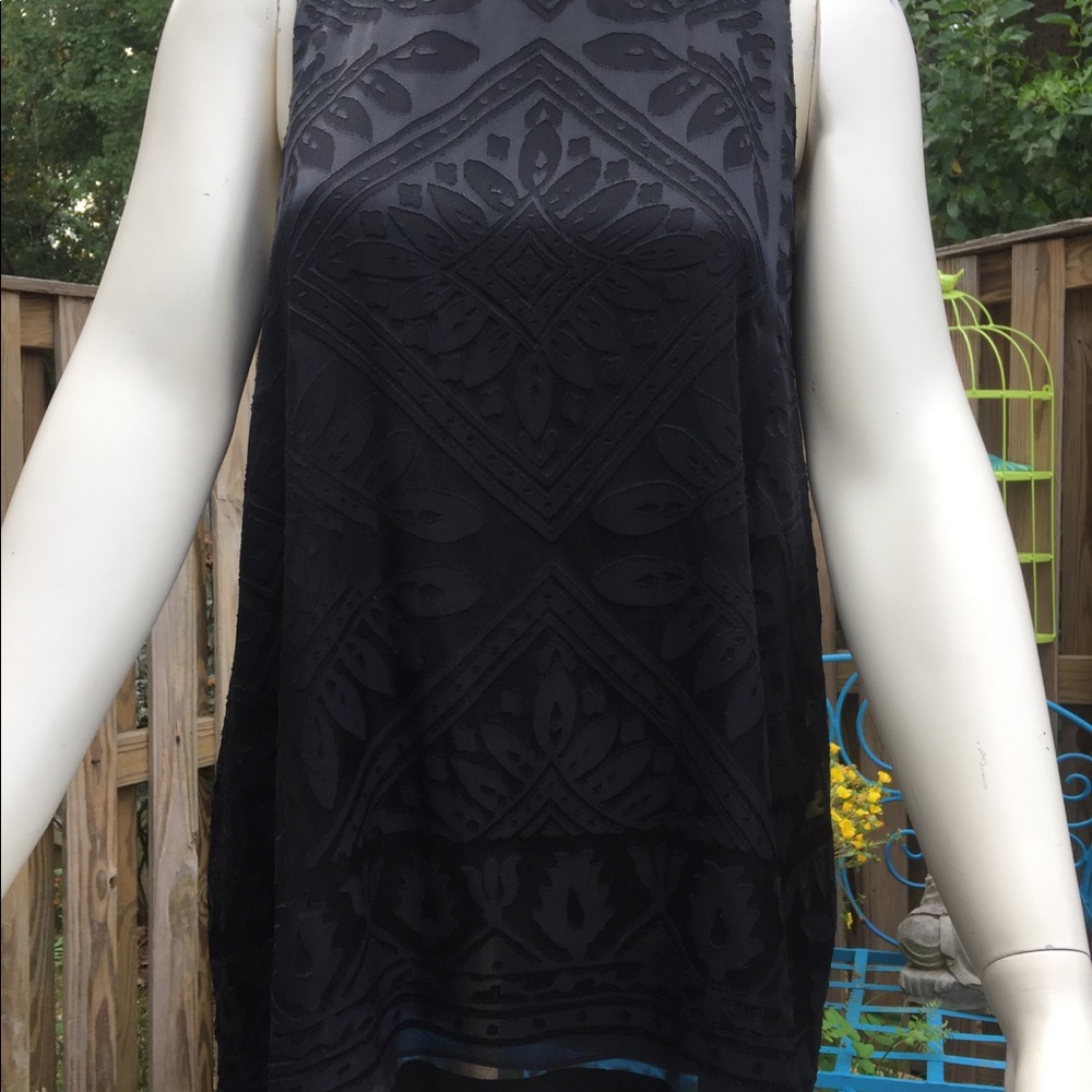 NEIMAN MARCUS MAX STUDIO Black Sheer Black Velvet